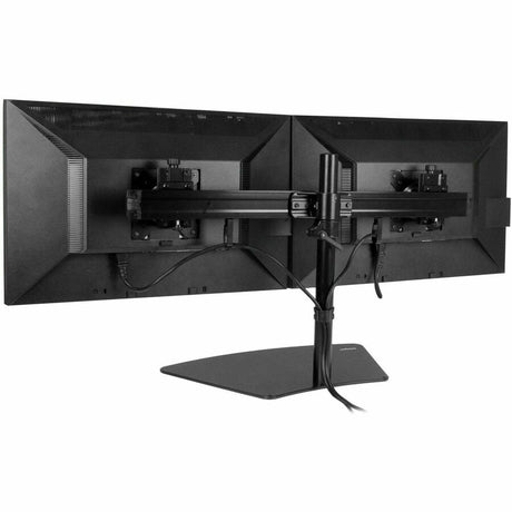 StarTech.com Dual Monitor Stand, Horizontal, For up to 24" (17.6lb/8kg) VESA Monitors, Black, Adjustable Monitor Stand, Steel & Aluminum — ARMBARDUO