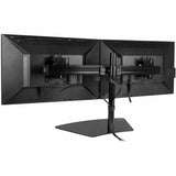 StarTech.com Dual Monitor Stand, Horizontal, For up to 24" (17.6lb/8kg) VESA Monitors, Black, Adjustable Monitor Stand, Steel & Aluminum — ARMBARDUO