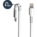 StarTech.com 3 foot/1m Durable White USB-A to Lightning Cable, Rugged Heavy Duty Charging/Sync Cable for Apple iPhone/iPad MFi Certified — RUSBLTMM1M