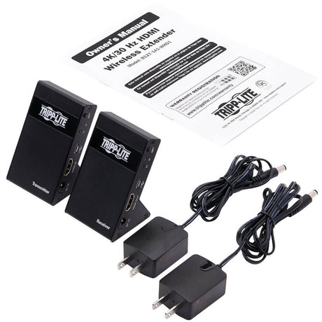 Eaton Tripp Lite Series Wireless HDMI Extender Kit, Transmitter/Receiver, Zero Latency, 4K, 7.1 Audio, HDCP 2.2, Up to 98 ft. (30 m) — B127-1A1-WHD1