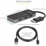 StarTech.com 3-Port DisplayPort 1.4 Splitter, DisplayPort to 3x DP Multi-Monitor Adapter, Triple 4K Computer MST Hub, Windows Only — MST14DP123DP