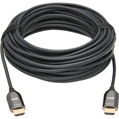 Eaton Tripp Lite Series 8K HDMI Plenum-Rated Fiber Active Optical Cable (AOC) - 8K UHD @ 60 Hz, HDR, M/M, Black, 15 m (49 ft.) — P568F-15M-8K6