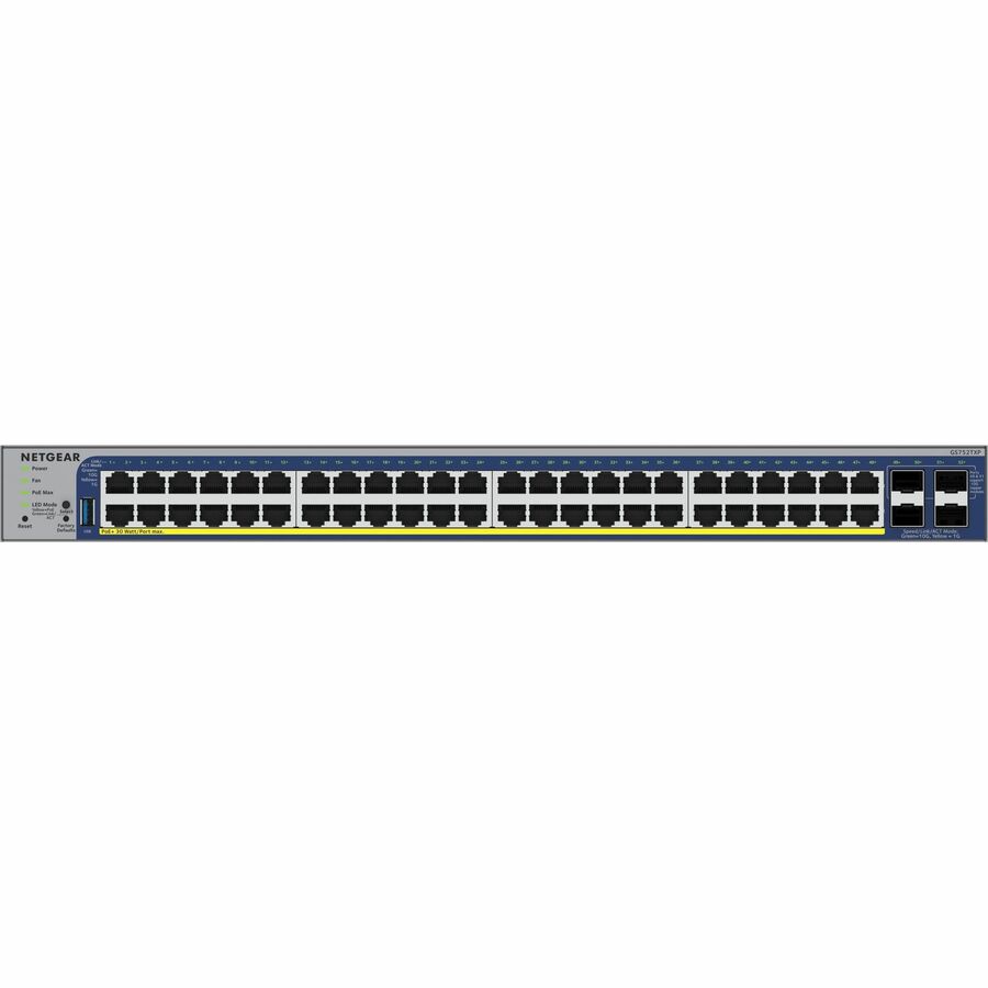 Netgear Gigabit PoE+ Smart Switches with 4 Dedicated 10G SFP+ Ports — GS752TXP-300NAS
