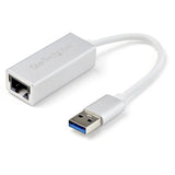StarTech.com USB 3.0 to Gigabit Network Adapter - Silver - Sleek Aluminum Design Ideal for MacBook, Chromebook or Tablet — USB31000SA