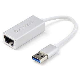 StarTech.com USB 3.0 to Gigabit Network Adapter - Silver - Sleek Aluminum Design Ideal for MacBook, Chromebook or Tablet — USB31000SA