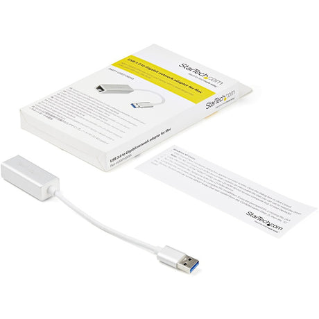 StarTech.com USB 3.0 to Gigabit Network Adapter - Silver - Sleek Aluminum Design Ideal for MacBook, Chromebook or Tablet — USB31000SA