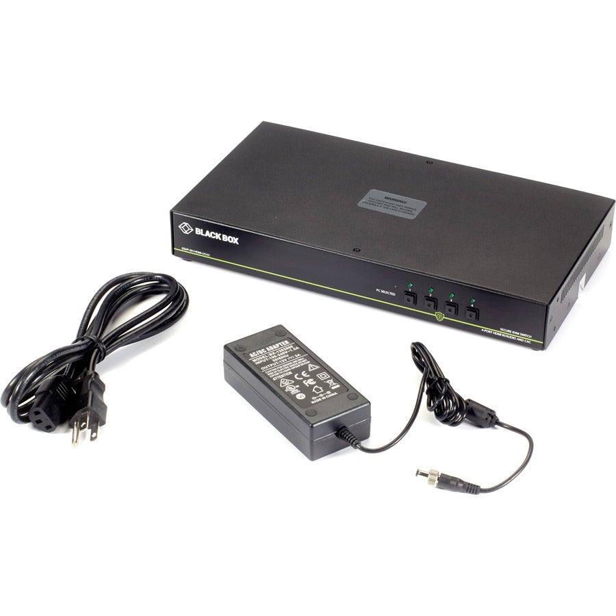 Black Box Secure NIAP 3.0 KVM Switch - Single-Head, HDMI, CAC, 4K, 4-Port — SS4P-SH-HDMI-UCAC