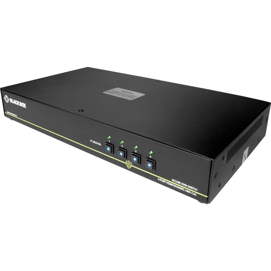 Black Box Secure NIAP 3.0 KVM Switch - Single-Head, HDMI, CAC, 4K, 4-Port — SS4P-SH-HDMI-UCAC