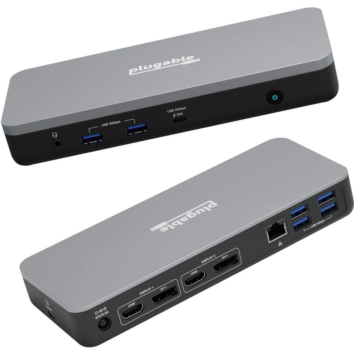 Plugable Dual 4K USB-C Chromebook Docking Station, Google Certified Chromebook Compatible, 60W Driverless Charging Dock — UD-MSTHDC