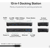 Plugable Dual 4K USB-C Chromebook Docking Station, Google Certified Chromebook Compatible, 60W Driverless Charging Dock — UD-MSTHDC