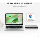 Plugable Dual 4K USB-C Chromebook Docking Station, Google Certified Chromebook Compatible, 60W Driverless Charging Dock — UD-MSTHDC